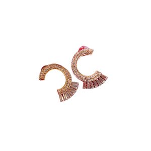 3Diamonds Women Half Circle Earrings With Cubic Zirconia