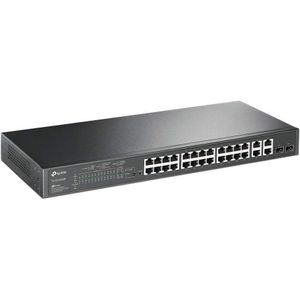 TP-Link TL-SL2428P  24 Port Fast Ethernet Smart Managed PoE Switch  24 PoE+ Ports 250W, w/ 4 Gigabit Ports + 2 Combo SFP Slots  Omada SDN Integrated  2 Year Manufacturer Warranty  PoE Recovery
