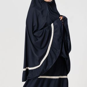 اسدال صلاة واستقبال حريمي-فسكوز مستورد  - ناعم ومريح - ياسمينا فاشون-اللون كحلي