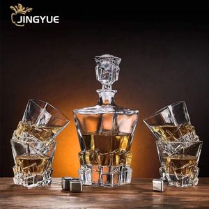 7-Piece Glass Beverage Serving Set – Glass Decanter with 6 Drinking Glasses – Elegant Juice, Water & Cold Drinks Serving Set