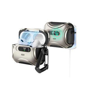 ESR for AirPods Pro 3 Case (2025), Compatible with Airpods Pro 3rd Generation Case (USB-C Cable), Effortless MagSafe, Drop-Proof Lock, Easy Open, Cyber Series Titanium