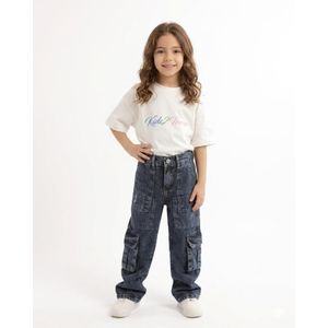 بنطلون جينز وايد ليج  بناتي Wide Leg Jeans – موضة 2026 – مقاسات من 5-10 سنوات – ستايل عصري كاجوال موديل رقم 190