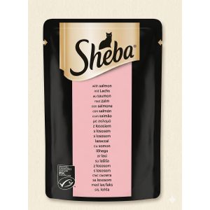 SHEBA شيبا طعام رطب متكامل للقطط البالغة بالسلمون 85 جم