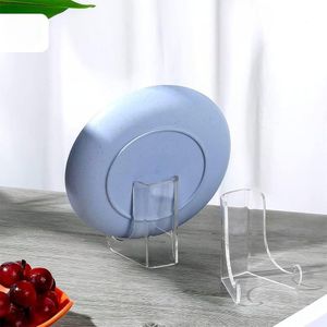 BEST MEDIA  2 Pieces Clear Acrylic Flat Back Easel Deep Support Shelves Table Top Easel for Card Picture Plate Holder Home Decor Book Display Stand Durable & Elegant Design