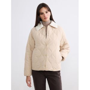 LC Waikiki Plush Collared Quilted Women's Puffer Coat