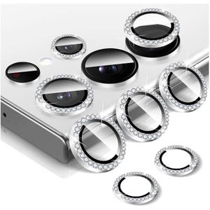 واقي عدسات الكاميرا اللامع من Next Store بزجاج مقوى فائق النحافة، متوافق مع Samsung Galaxy S22 Ultra مقاوم للخدوش مع حلقة ألومنيوم، حماية قوية وجودة تصوير عالية