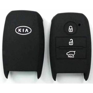 غطاء مفتاح ريموت سيليكون واقي لكيا - أسود