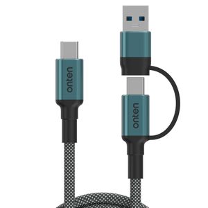 Onten 2 in 1 USB Type C & USB Type C to Type A Cable Length 1m 65W 10Gbps Data Transfer Speed