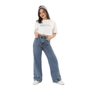 بنطلون جينز بناتي محير Wide Leg واسع – Girls Baggy Denim Jeans – ستايل كاجوال للمراهقات من سن 11 إلى 16 سنة – بنطلون جينز عصري مريح موضة 2026 موديل رقم 174