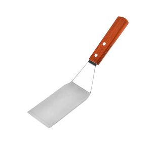 Stainless Steel Spatula with Wooden Handle – Flat Turner & Perforated Spatula for Cooking, Burger Flipper, Griddle & BBQ Kitchen Tool