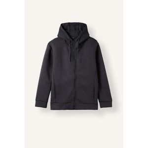 Defacto Regular Fit Hooded Scuba Fabric Cardigan