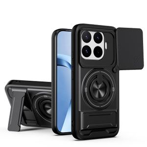 GOLDEN MASK  Compatible With Xiaomi 17T Ring Case With stand And Camira Holder Case (Black)