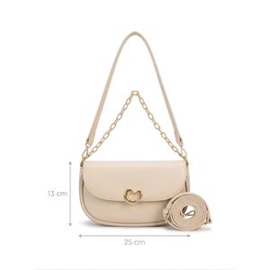 vbranda شنطة كتف ترندي بتصميم أنيق وناعم BA-63-بيج