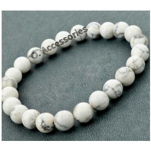 O Accessories حظاظه اسوره من أحجار الفيروز الأبيض الطبيعي – تصميم أنيق يناسب الرجال والنساء