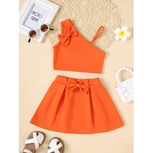 Very chic two-piece girls' outfit in light orange