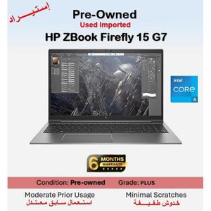 HP Preowned Zbook FireFly G7 Intel® Core™ i5-10210U - RAM 8GB - Storage SSD 256GB - GPU Intel (R) Intel UHD 620 Graphics - Grade B - Windows - Display 15.6 INCH FHD - English Keyboard ( Used Imported )