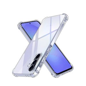 جراب متوافق مع سامسونج جالاكسي A36 5G/جالاكسي A56، جراب سيليكون شفاف من مادة TPU المقاومة للصدمات، يحمي الكاميرا والزوايا من الصدمات - شفاف