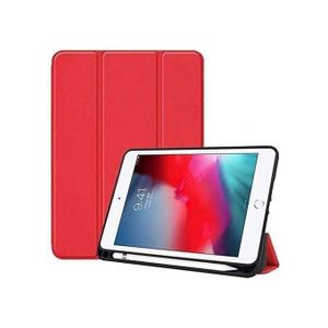 متوافق مع أجهزة iPad من الجيل السابع/الثامن/التاسع (2019/2020/2021)، جراب Apple iPad Air 3/Pro 10.5 بوصة مع حامل قلم، جراب ذكي مع غطاء خلفي ناعم من مادة TPU لجهاز iPad مقاس 10.2/10.5 بوصة، خاصية التشغيل/الإيقاف التلقائي، لون أحمر