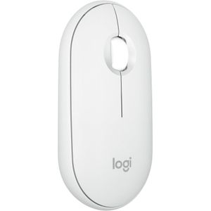 Logitech Pebble Mouse 2 M350s Slim Bluetooth Wireless Mouse, Portable, Lightweight, Customisable Button, Quiet Clicks, Easy-Switch for Windows, macOS, iPadOS, Android, Chrome OS - Tonal White