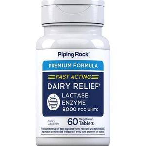 Piping Rock  Super Dairy Digest-Lactase Enzyme 8000 FCC Units 60 Vegetarian tablet