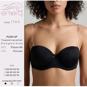Emery Silicone push-up bra - Black