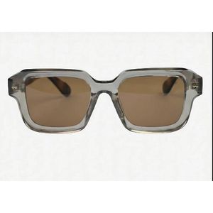 Variety Transparent Grey Oversized Square Sunglasses (Brown Lenses)