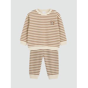 LC Waikiki Embroidered Striped Baby Boy's Set