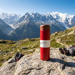 مج حراري فاخر بغطاء خشبي – ستانلس ستيل 304 – سعة 250 مل – يحافظ على السخن والبارد