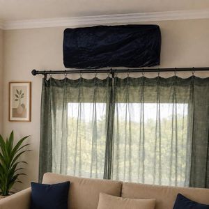 Large Premium Split Air Conditioner Cover 110X 31 cm Decorative Dustproof Protective Cover for 2.25 HP and 3 HP Indoor AC Unit Washable Fabric Home Office Easy Install Durable Reusable(Navy)