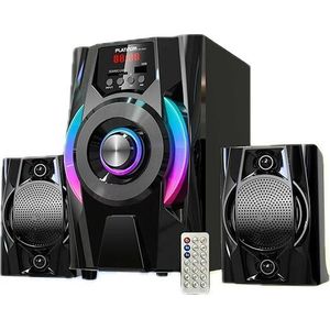 Platinum نظام مسرح منزلي صب ووفر 2.1 قناة بقوة 6000 واط مع ريموت كنترول وإضاءة LED ومداخل USB/SD/AUX - موديل AH-4001 Subwoofer