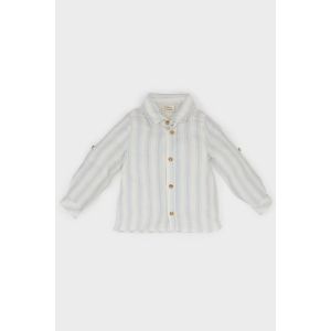 Defacto Baby Boy Shirt Neck Regular Fit Long Sleeve Shirt - Lt.Blue