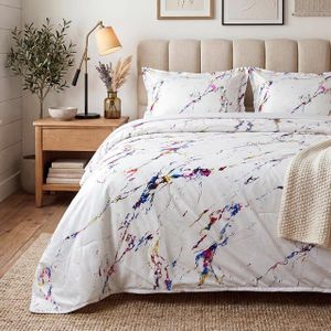 Family Bed كوفرته قطن ساده مزخرف مقاس   240x240 سم  موديل 4123