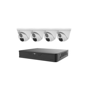 UNV KIT SURVEILLANCE SECURITY SYSTEM/XVR301-04G3 DVR 4-PORT UP TO 5MP & 4*UAC-T112-F28-X 2MP Fixed IR Analog HD Turret Camera 