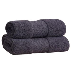 Snooze فوط يد حمام قطعتين قطن 100٪ – 500 جرام، وبر عالي، وزن تقيل، عالية الامتصاص , ويفز جراي 