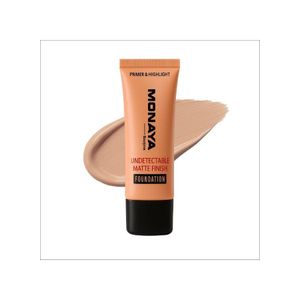 Monaya F002 Primer & Highlight Undetectable Matte Finish Foundation â€“ Full Coverage, Liquid Foundation, Waterproof 30ml â€“ Affordable Makeup, Concealer Effect, Long-Lasting