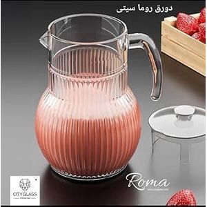 City Glass شفشق ماء زجاجي قابل لإعادة الاستخدام بغطاء آمن للاستخدام في المنزل أو المكتب أو أثناء تناول الطعام، إبريق ماء للمشروبات الباردة والساخنة، سعة 