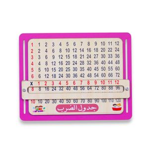 Wooden multiplication table board with Arabic numerals