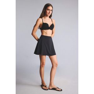 Defacto Regular Fit Pleated Black Swim Shorts