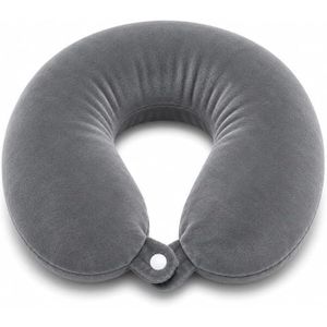 Memory Foam Travel Neck Pillow with Soft Velvet Cover Ergonomic Airplane Pillow Portable Neck Support Cushion for Car Train Office Camping Travel Accessories Comfortable Design (Dark Grey)