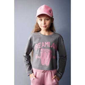 Defacto Girl Knitted Long Sleeve T-Shirt - Grey