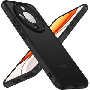 غطاء دراغون غير لامع لهاتف X9D/ Honor Magic 8 Lite 5G، غطاء خلفي شفاف مقاوم للصدمات من الدرجة العسكرية، مقاوم لبصمات الأصابع والخدوش، غطاء نحيف صلب، أسود