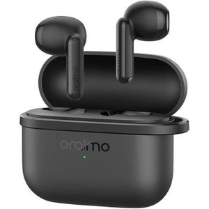 Oraimo سماعة أذن سبيس بادز اير ترو لاسلكية OTW-324S مع راحة نصف داخل الأذن ووقت تشغيل 38 ساعة من اورايمو- لون أسود