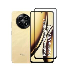 SCREEN Realme C65 & NARZO N65 Premium Tempered Glass Screen Protector - Black