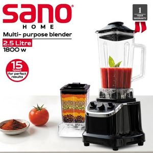 Sano Home  خلاط متعدد الاستخدام 2 في 1 مع مطحنة بقدرة عالية 1800 وات ماتور نحاس 15 سرعة