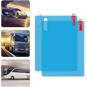 واقي شاشة مرآة السيارة ونوافذ السيارة، فيلم حماية عالمي، واقي شاشة مرآة السيارة مضاد للماء ومضاد للضباب للمرآة الخلفية للسيارات (مربع كبير 20*17.5سم)