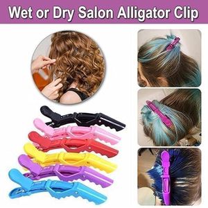 مشابك شعر على شكل تمساح-كليبسات شعر 6 قطع - (لون عشوائى)