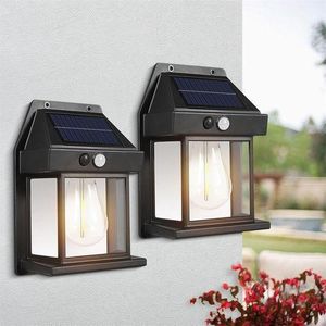 Outdoor Solar Lights from Dusk to Dawn with Motion Sensor, 3 Lighting Modes, Waterproof, Ideal for Garden, Patio and Fence Lighting, 2 Pieces