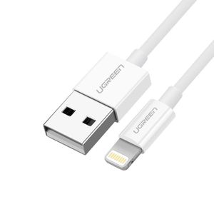 Ugreen USB-A to Lightning Fast Charging Data Sync Cable ABS Shell Nickel Plating Connectors for iPhone iPad 2m White