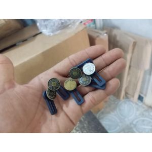 Pants Button Extender Set – 6 Elastic Spring Adjustable Metal Waist Extenders for Jeans, Skirts, Pants & Collars
