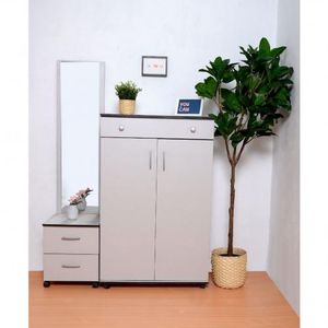 جزامه خشب ضلفتين /   درج + وحده مرايا  - فضى